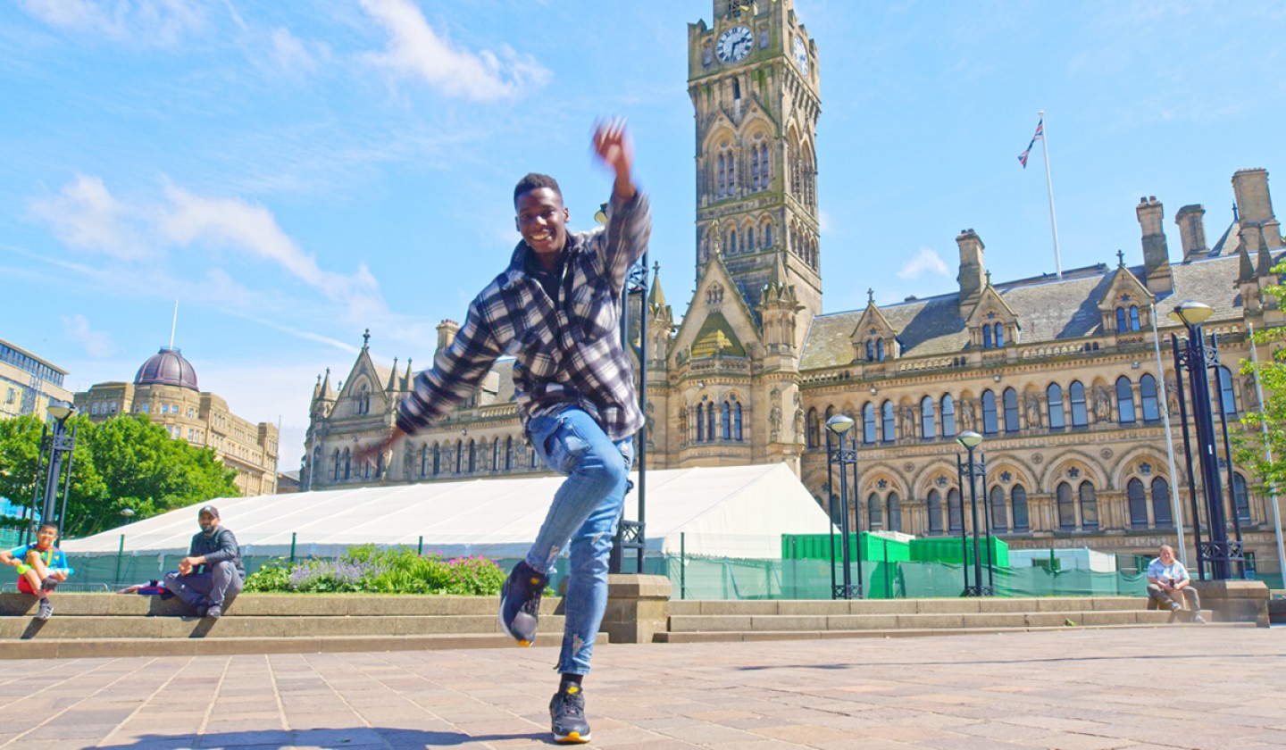 Dancing is great for the soul. Outside Bradford City Town hall ©Project Yorkshire